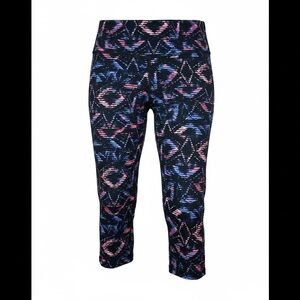 Old Navy Geometric Black and Blue Capris